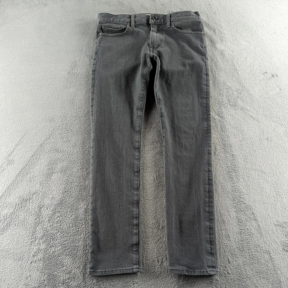 KATO The Needle Jeans Mens 32x31 Gray Raw Skinny Stretch Denim Made USA Pants